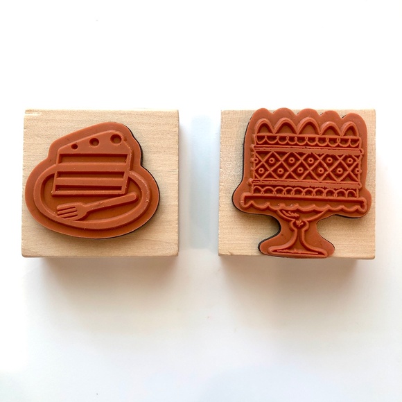 STUDIO 18 Birthday Cake Rubber Stamp Set of 2 RARE, NEW! - Picture 4 of 16